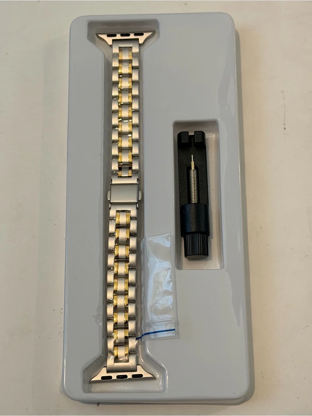 Two-Tone Stainless Steel Watch Band for Smartwatch - Silver and Gold
